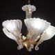 Elegant Murano Candlestick Iridescent Leaves