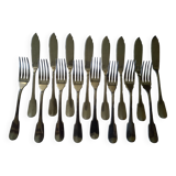Ensemble de 8 couverts à poisson cristofle france modèle cluny uniplat