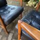 Paire de fauteuils scandinaves cuir, 1960
