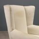 Fauteuil bergère vintage en hêtre et tissu, design années 1950