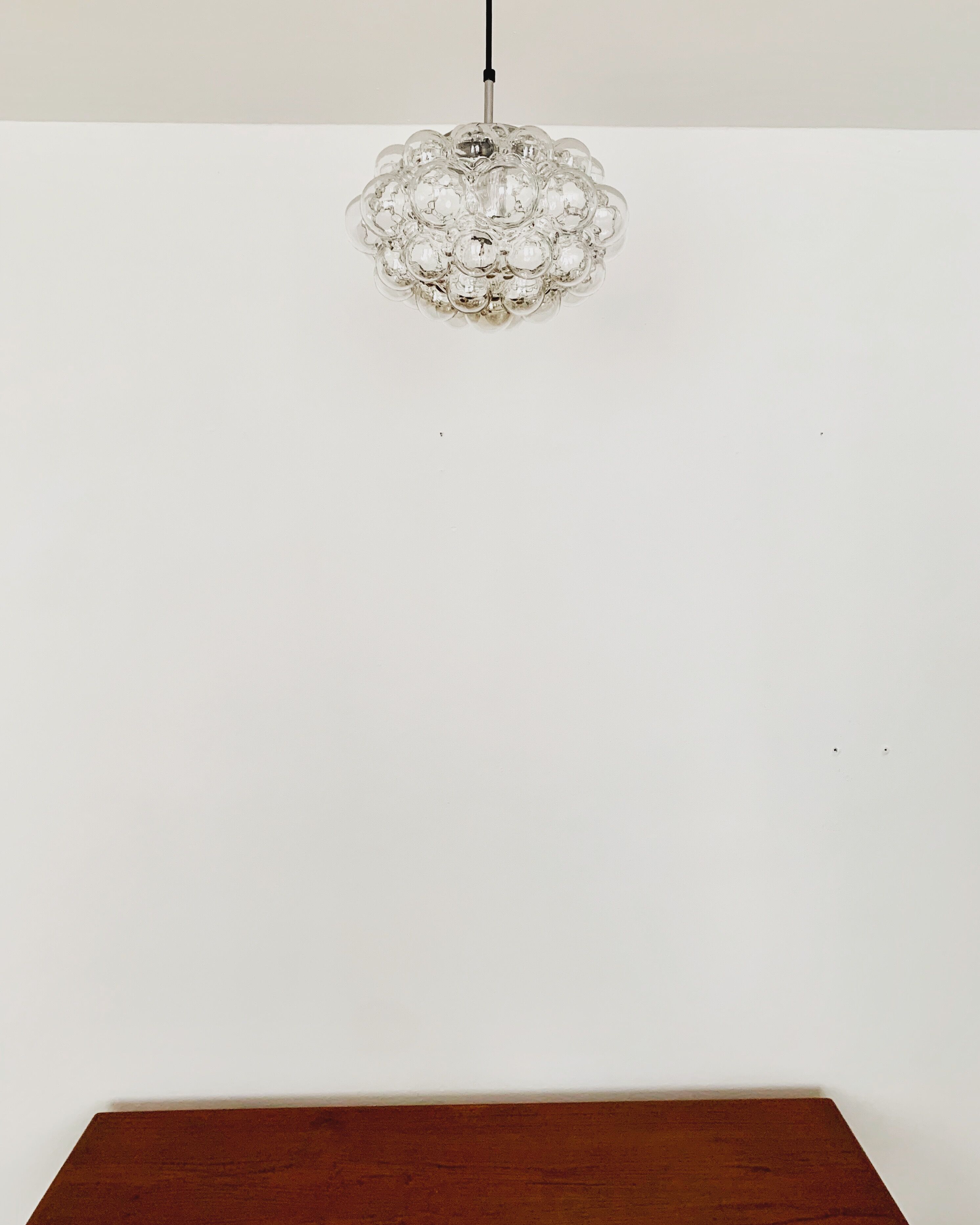 Large Mid Century Modern bubble pendant lamp by Helena Tynell for Glashütte Limburg