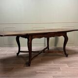 Dining room table in natural wood called italian style with parquet top 19th century