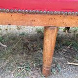 Red leather bench