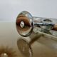 Wall-mounted coat rack in chrome brass, Art Deco, 2 hooks, 1940s 50s