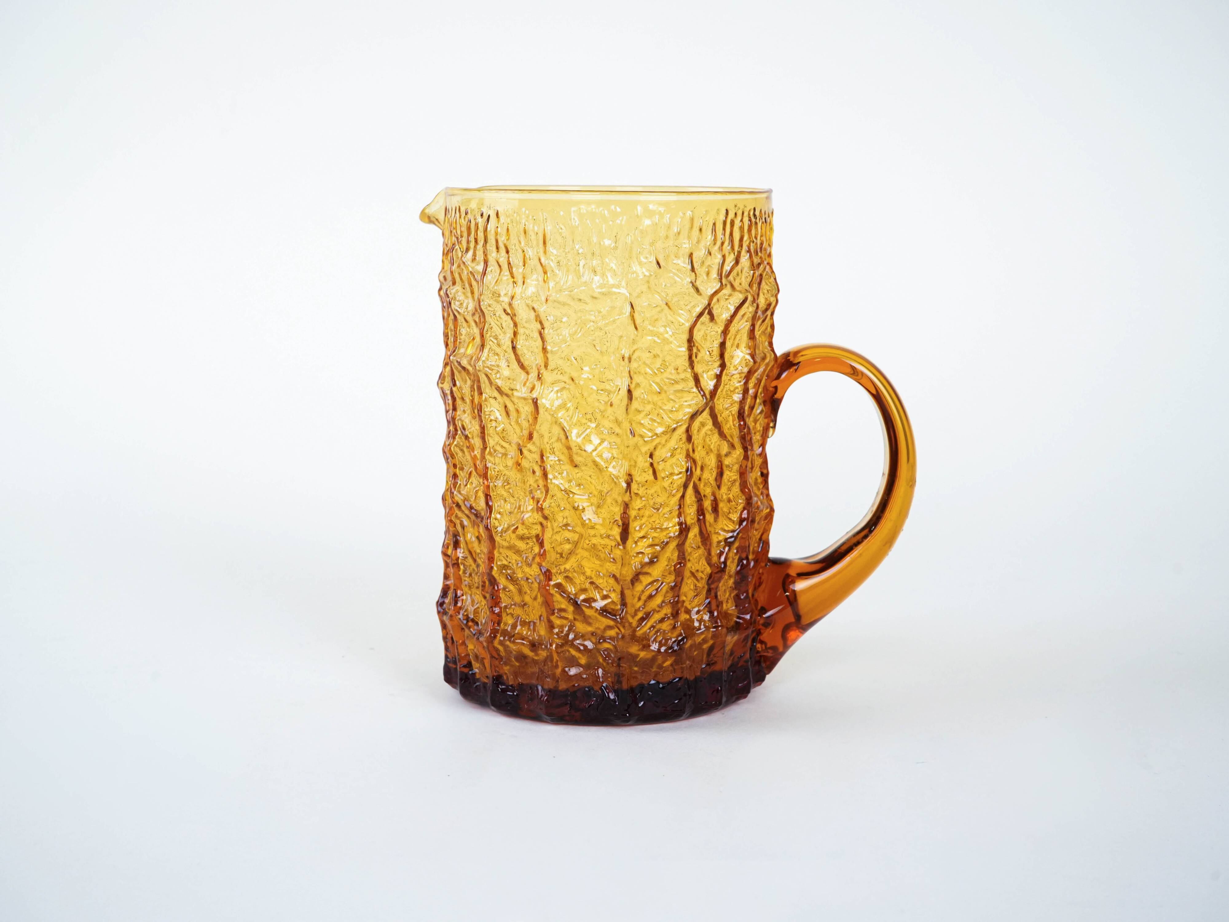 Glass jug, Italian design, 1960s, made in Italy
