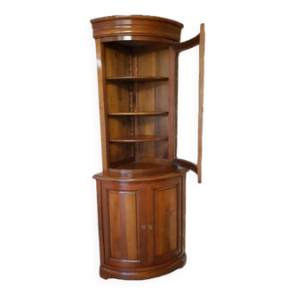 Solid cherry wood corner display cabinet
