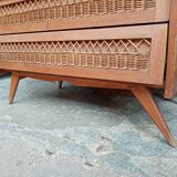 Chest of drawers vintage foot compass 3 drawers