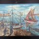 old marine, oil on canvas, M. Gontard! back from fishing 40 x 30 cm