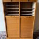 Vintage 70s double curtain filing cabinet