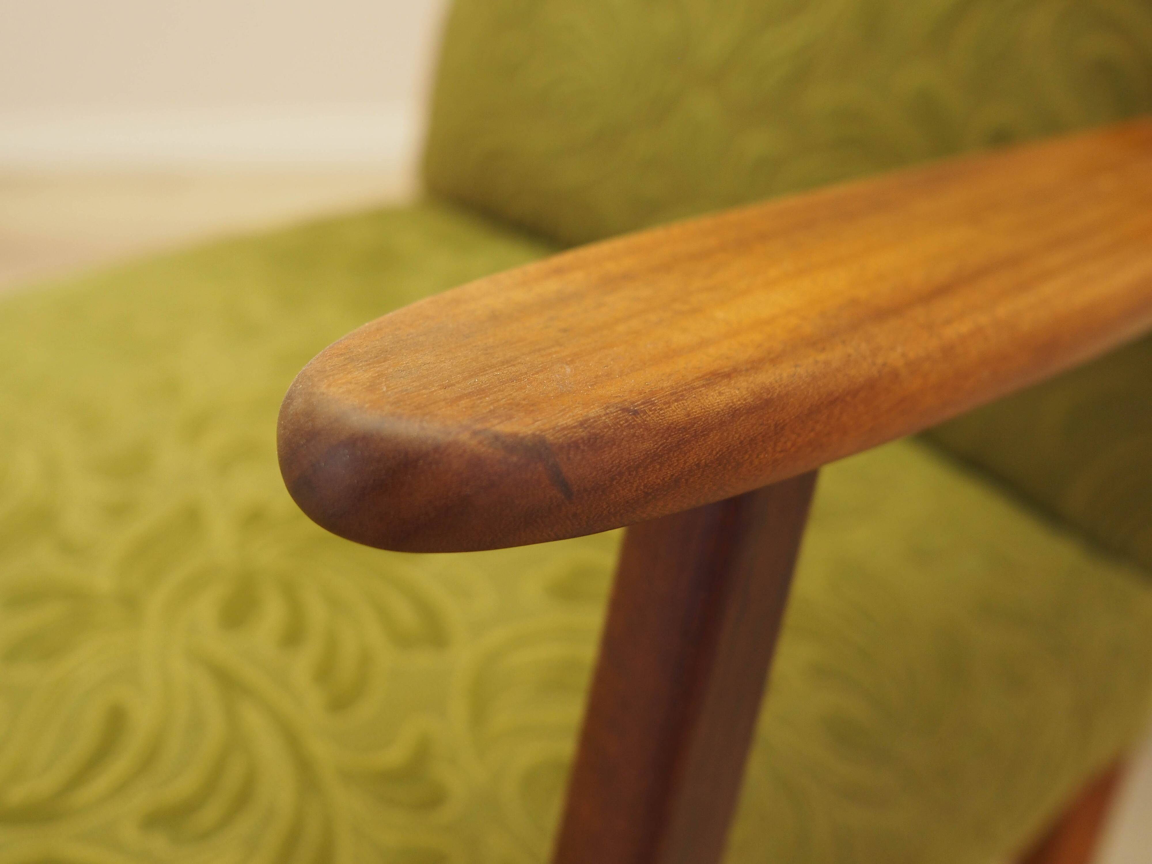Green armchair, Danish design, 1960s, made in Denmark