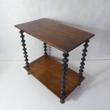 Antique wooden shelf with DMC spools – Industrial sideboard