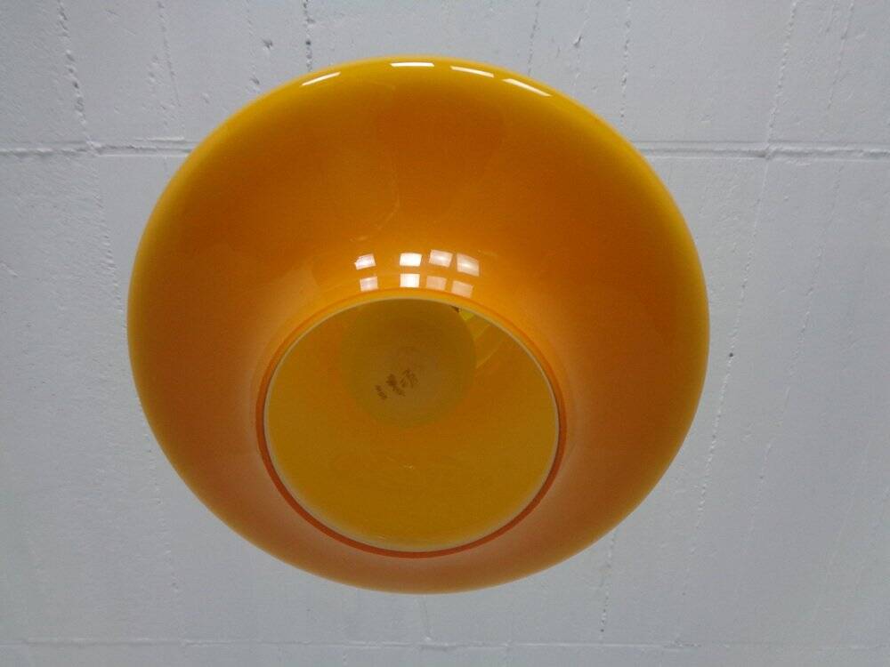Orange glass ceiling light from Doria, Germany, 1960s.