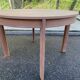 Renovated round extendable Scandinavian dining table in teak, 153cm.