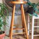 Vintage solid blond wood bar stool