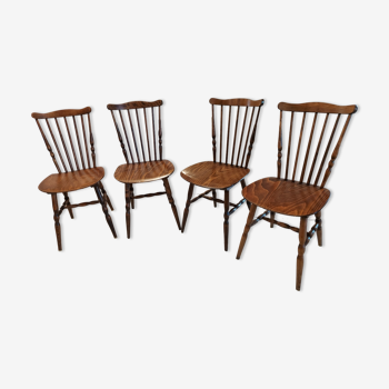 Suite de 4 chaises de bistrot Baumann années 1970