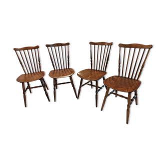 Suite de 4 chaises de bistrot Baumann années 1970