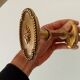 Pair of antique Louis XVI style solid bronze door handles