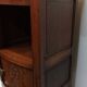 Ancienne table de nuit en bois et marbre