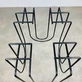 Postmodern metal magazine rack, black, 1980s.