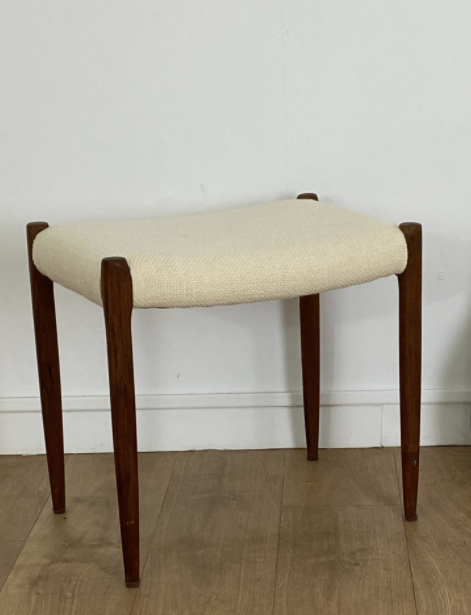 Scandinavian stool Niels Otto Moller in teak buckle
