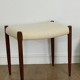 Scandinavian stool Niels Otto Moller in teak buckle