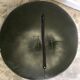 Pouf cuir vert vintage 1970