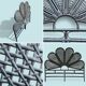 Vintage black rattan headboard 142cm