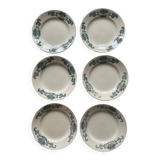 6 assiettes plates Lutèce Longchamp terre de fer ancienne