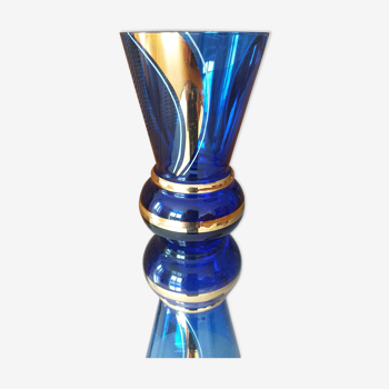 Blue and gold boom vase