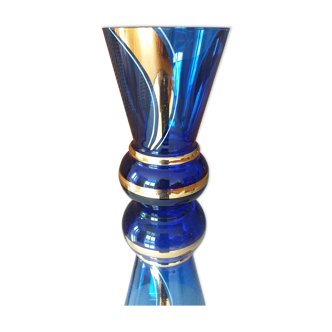 Blue and gold boom vase