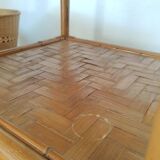 Square bamboo coffee table 70s - vintage