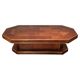 Brown leather coffee table with brass details, France, 1975
