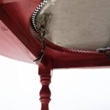 Antique Chinese Style Round Coffee Table With Bulit-in Brass Tray From 1890