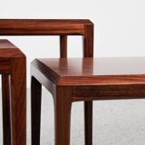 Midcentury Danish nest of 3 side tables in teak by Johannes Andersen for Silkeborg 1960s