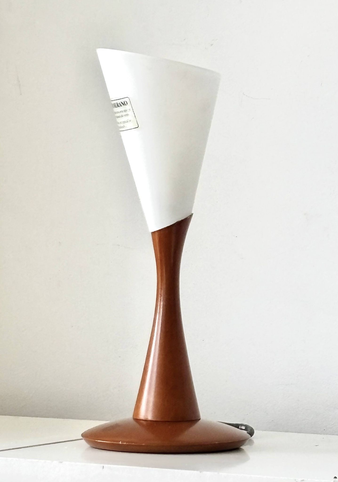 Lampe Neoggetti en verre de Murano et bois