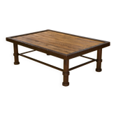 Table basse brutaliste bois et fer forgé 1960’s
