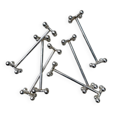 6 Christofle silver-plated knife rests