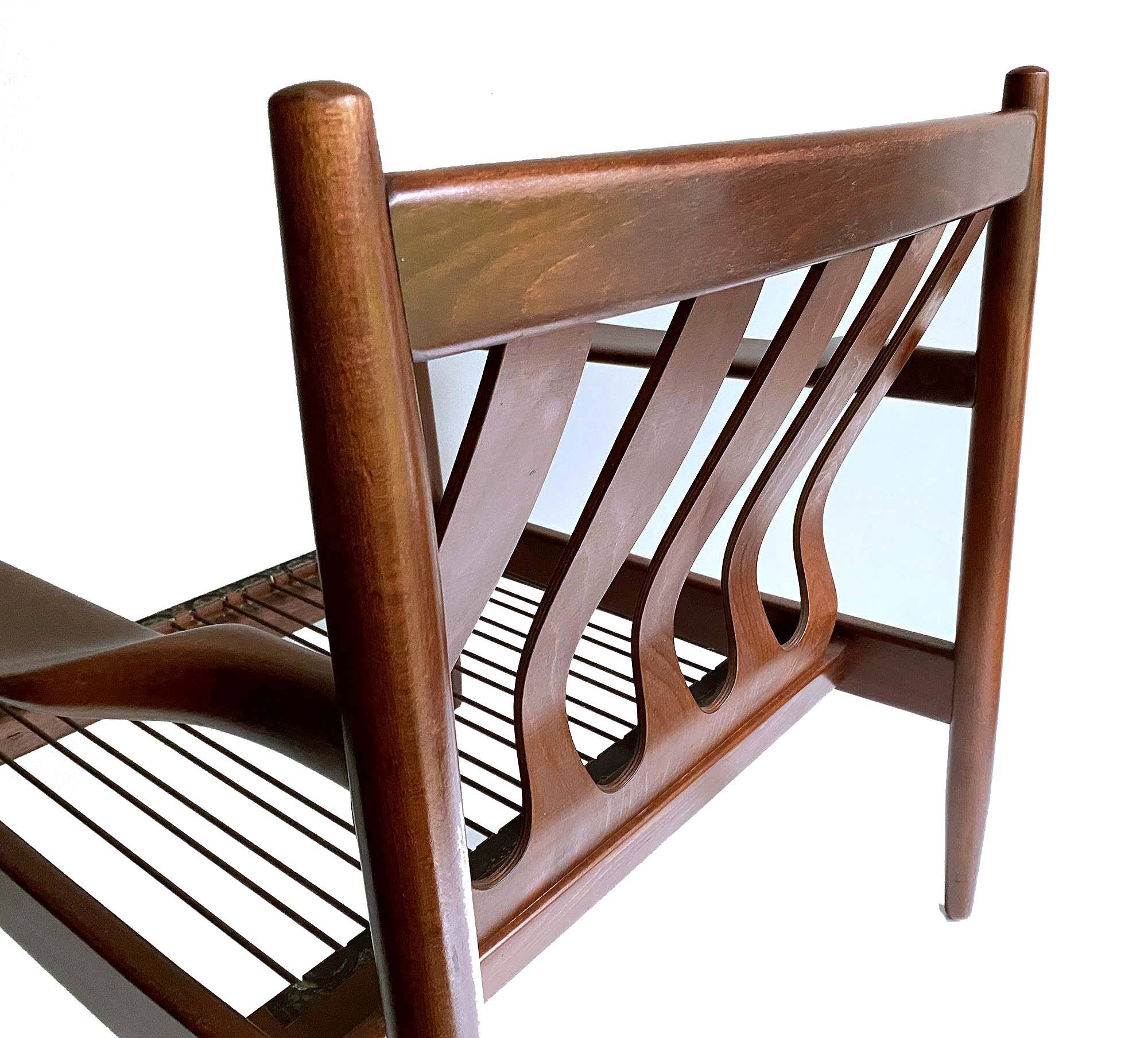 Pair of Scandinavian Teak and Leather Armchairs, 1960s