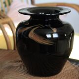 Black vase stamped MV