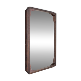 VINTAGE 1960S WALL MIRROR IN WALNUT WOOD DESIGNED BY DINO CAVALLI