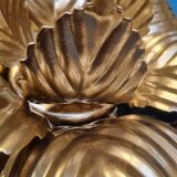 Pair of Masca flower wall lights in gold metal