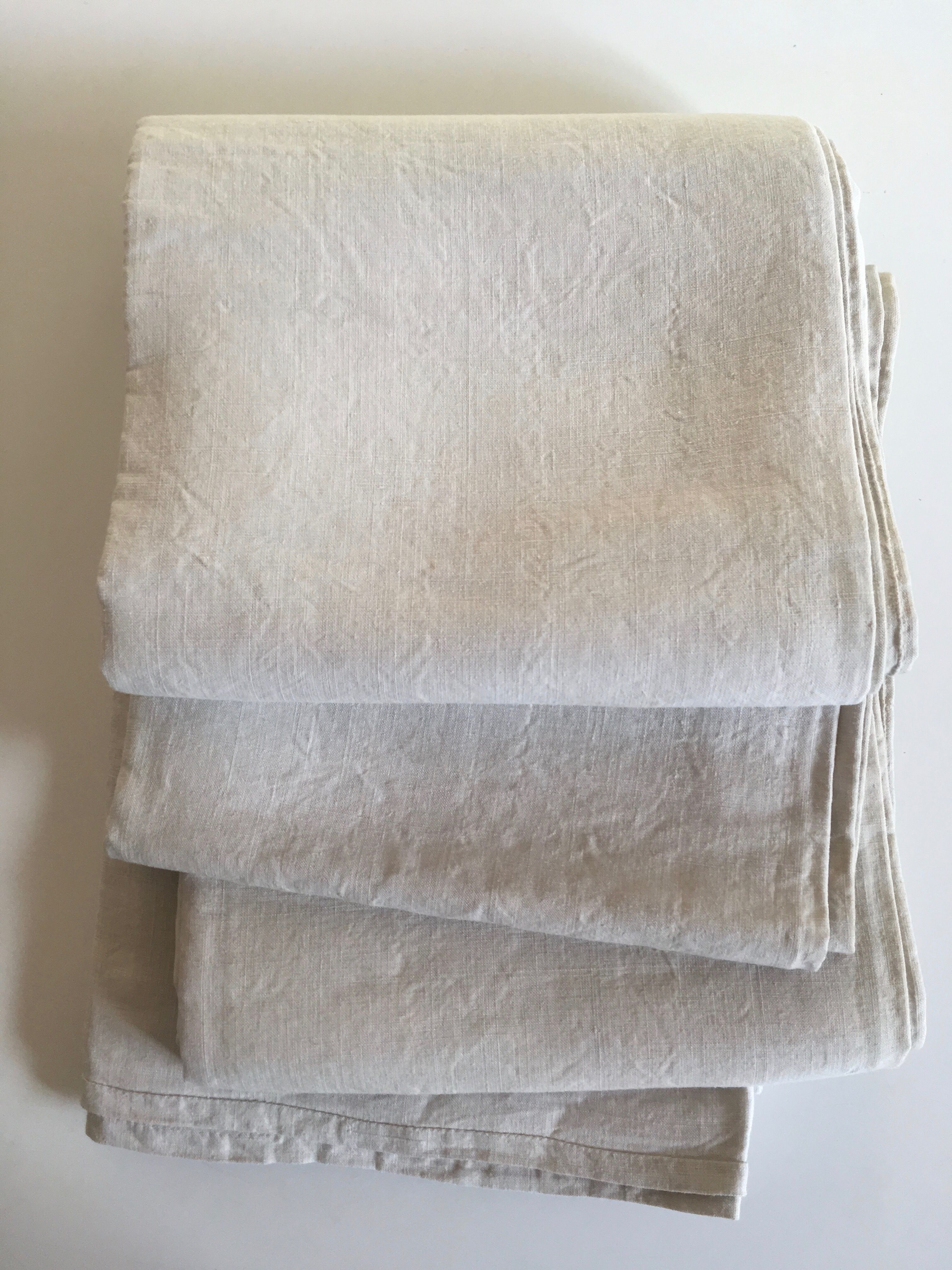 19th Raw linen tablecloth length 290 cm