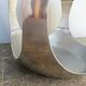 Brushed stainless steel pouffe design 1970
