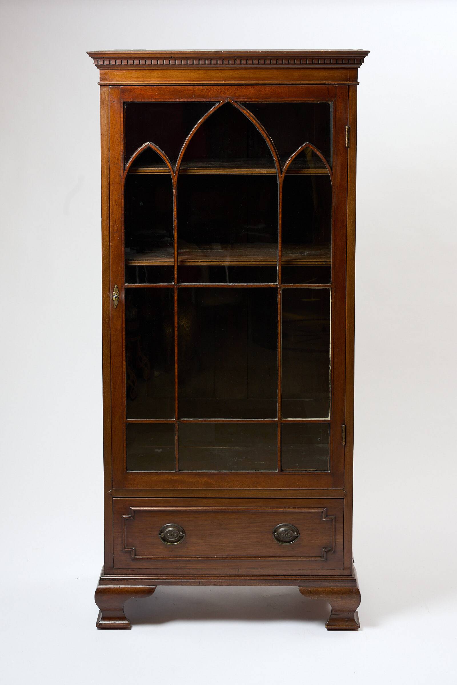 Original English mahogany display cabinet