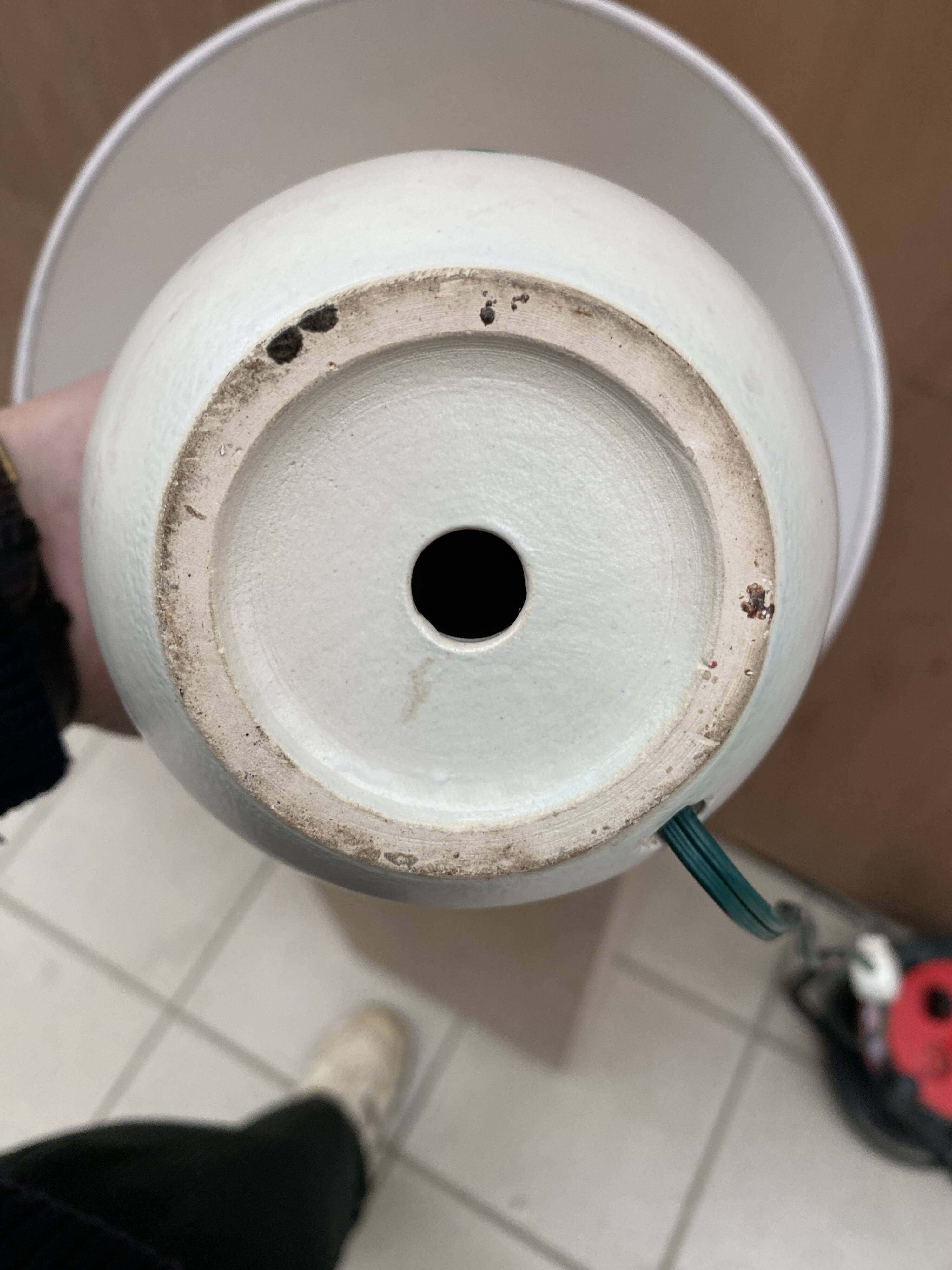 Enamelled ceramic lamp, France 1950