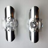 Pair of oscar torlasco wall lights, murano glass, italy, 1970