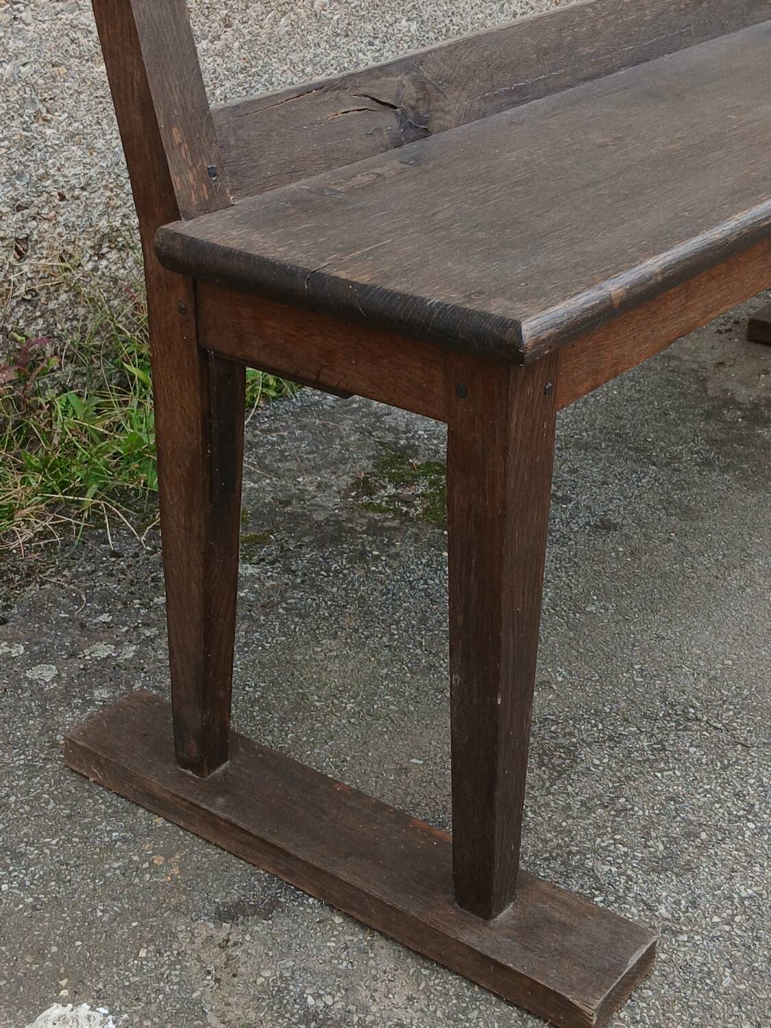 19th century oak church pew, 257 cm