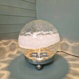 Large table lamp in blown honeycomb glass, 1970.