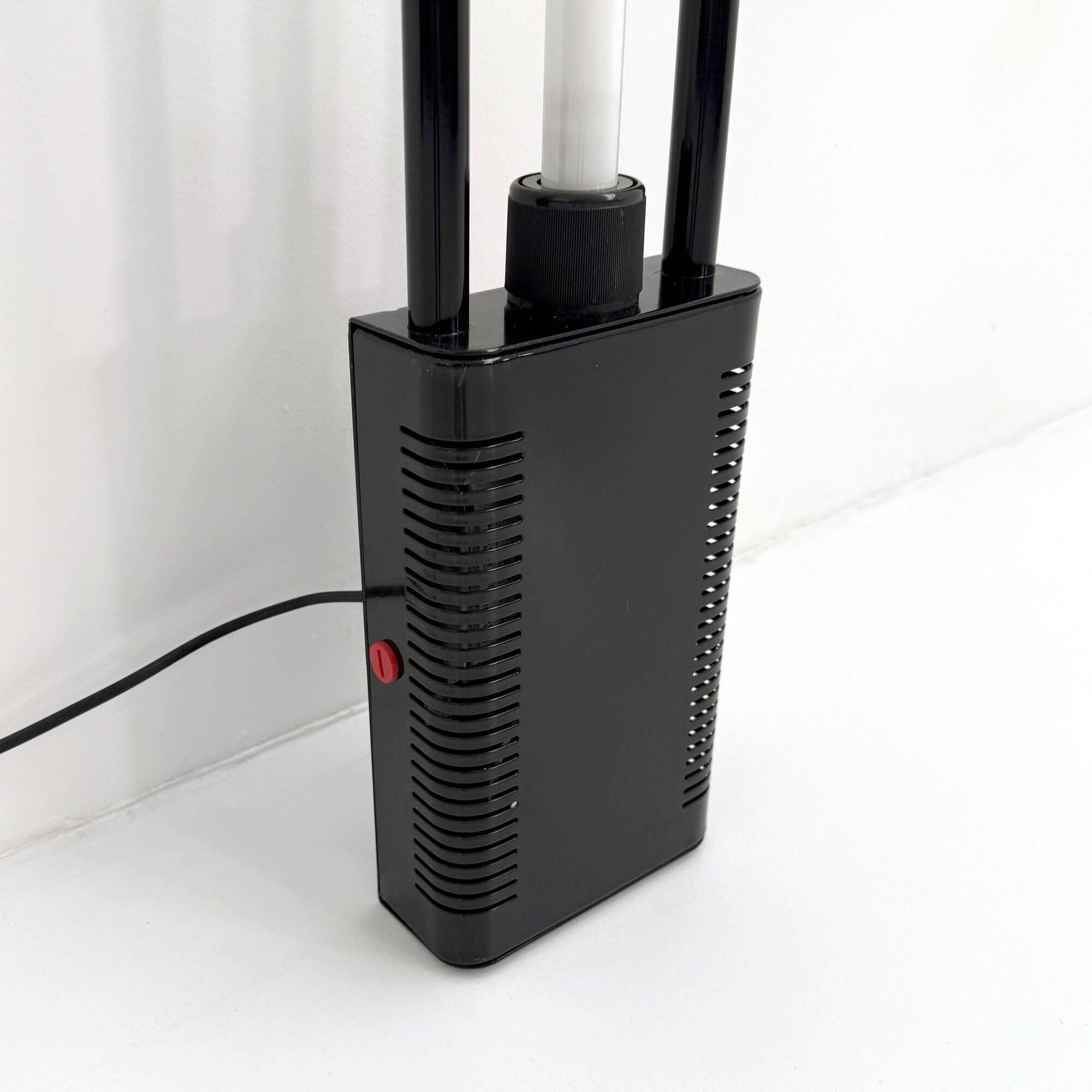 Black Uno floor lamp by Gian N. Gigante for Zerbetto, 1980