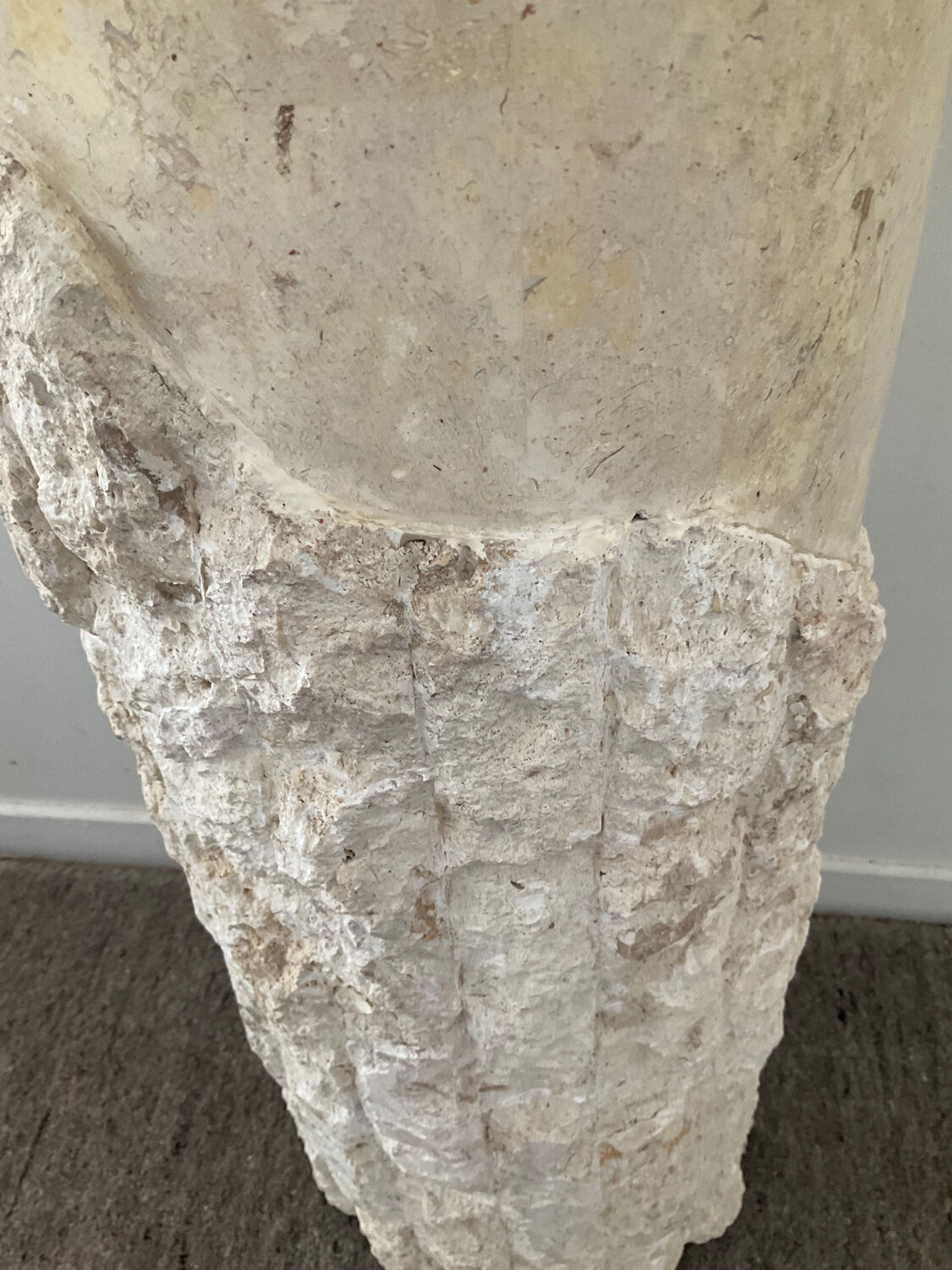 Vintage travertine column from the 70s-80s